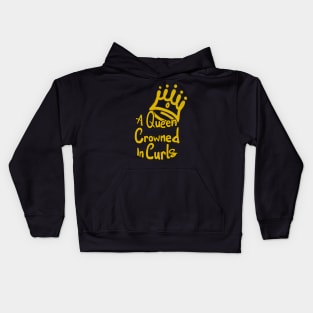 Queen Crowned in Curls Kids Hoodie